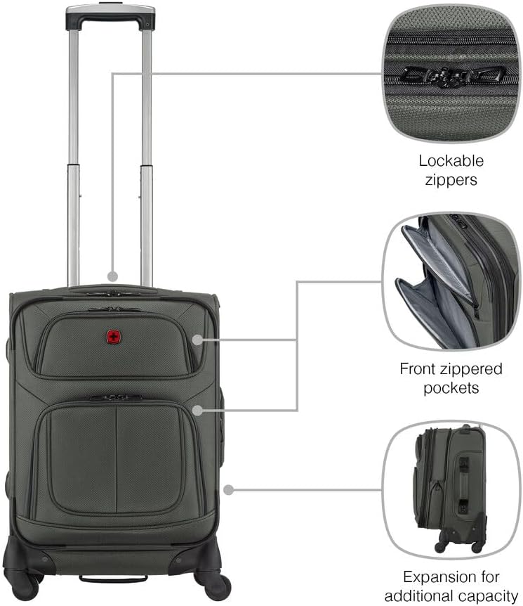 Detalle 2 de WENGER Sion Trolley in Tessuto Espandibile: versatilità svizzera per viaggi ortevoli