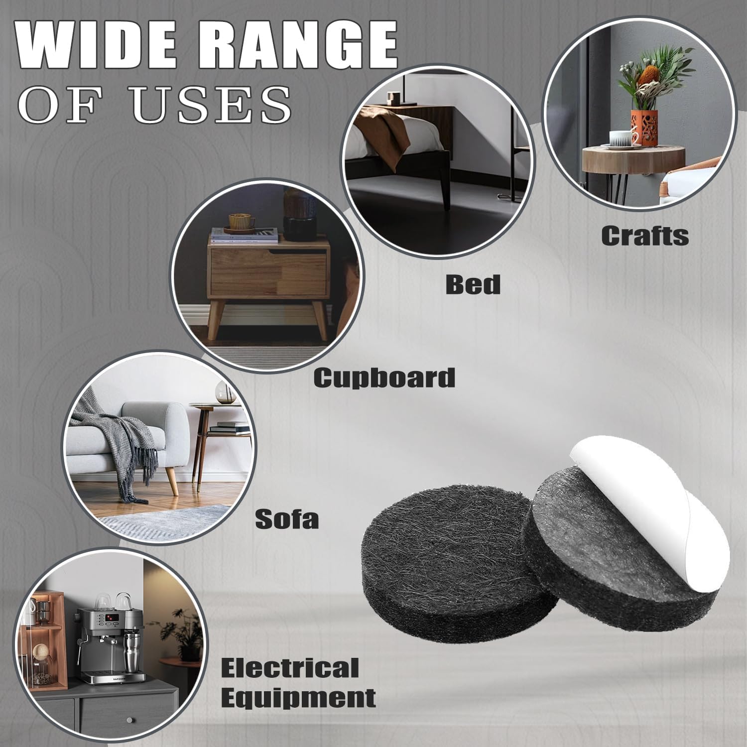 Detalle 2 de Yelanon Felt Furniture Pads 182 pack