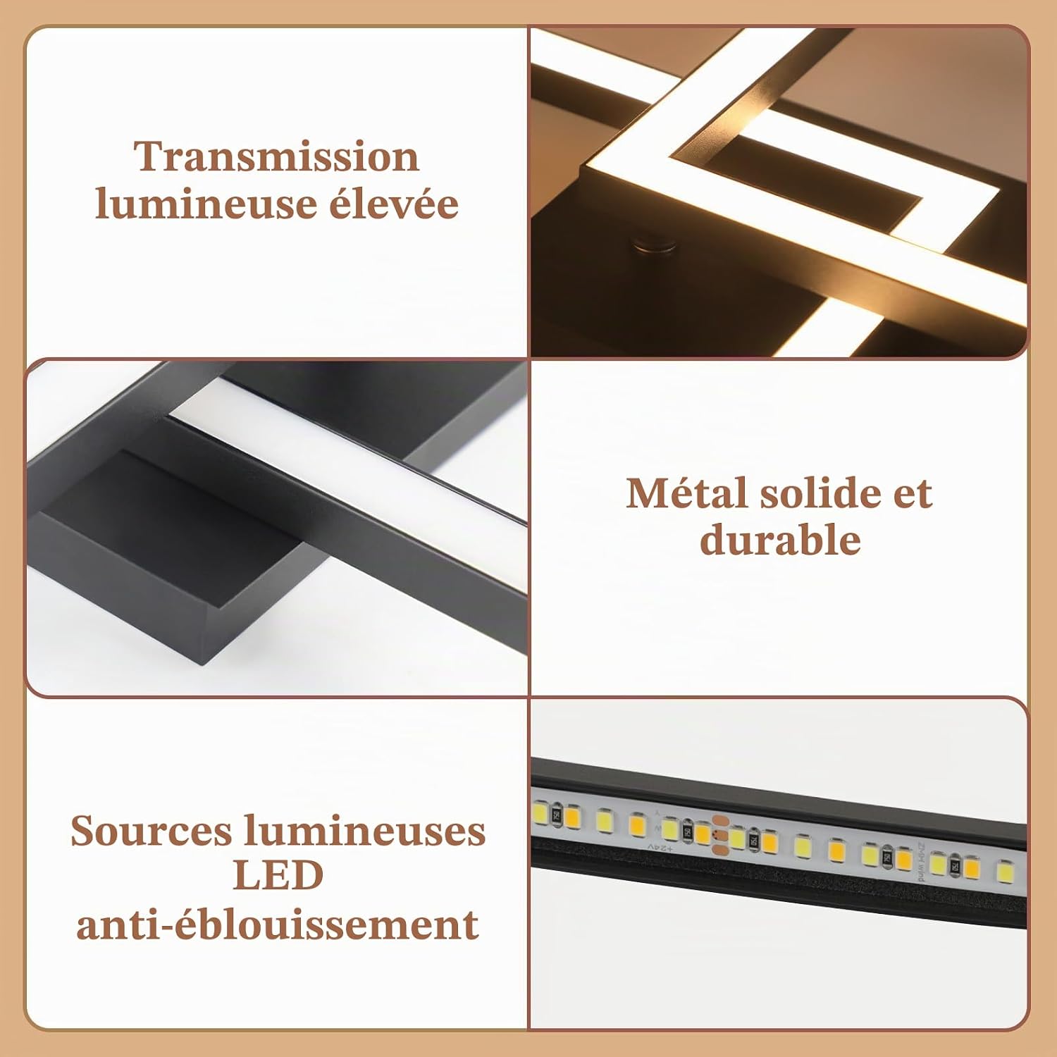 Detalle 2 de Homefire AQ523963607 led-plafondlamp 24 W, zwart, warm wit 3000 K