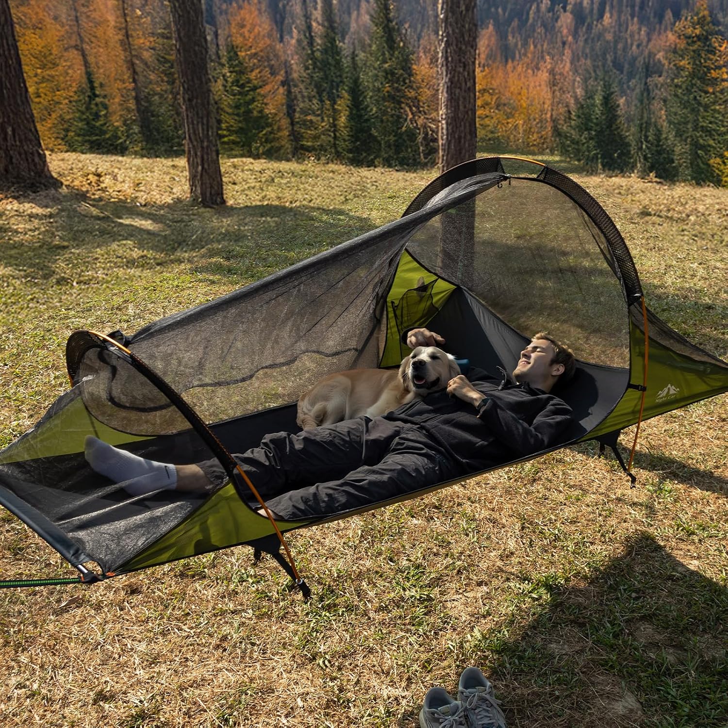 Detalle 2 de Night Cat Tenda Amaca con Zanzariera: tenda amaca triangolare impermeabile per 1 posto
