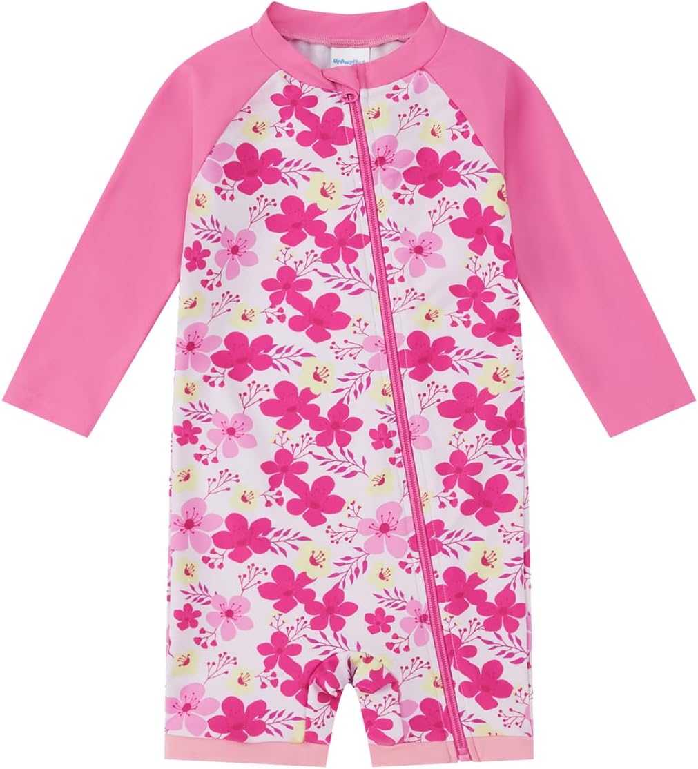 upandfast Baby Rashguard Swimwear with Full-Length Zipper UPF 50+ (Infant One-Piece)
