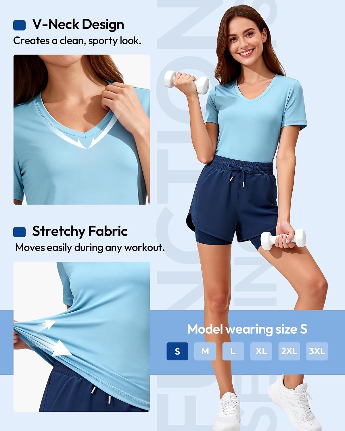 Detalle de CE' CERDR Women's Workout Shirts, V-Neck