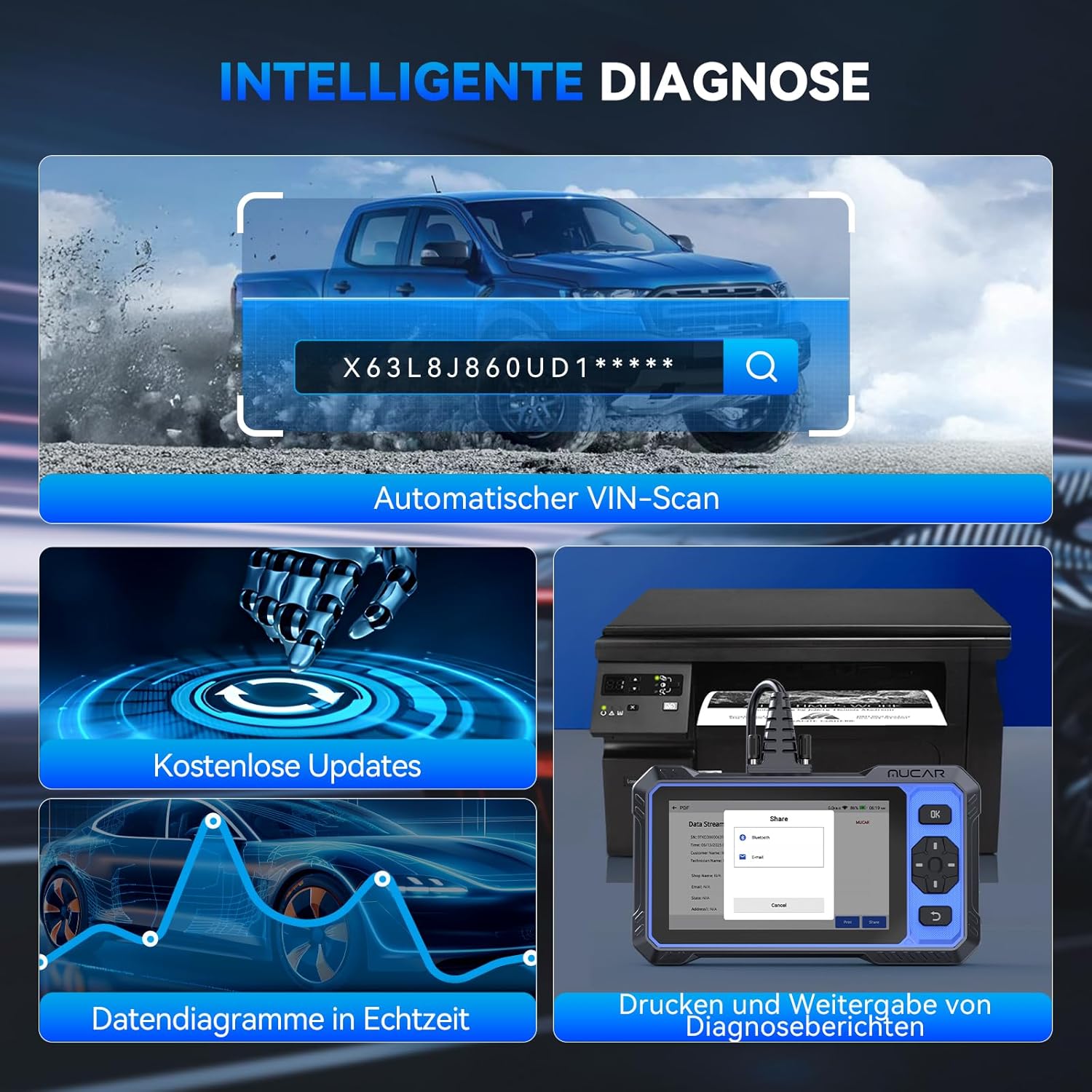 Thumbnail 6 de MUCAR 632 OBD2 Diagnosegerät 15 Resetfunktionen 🔧