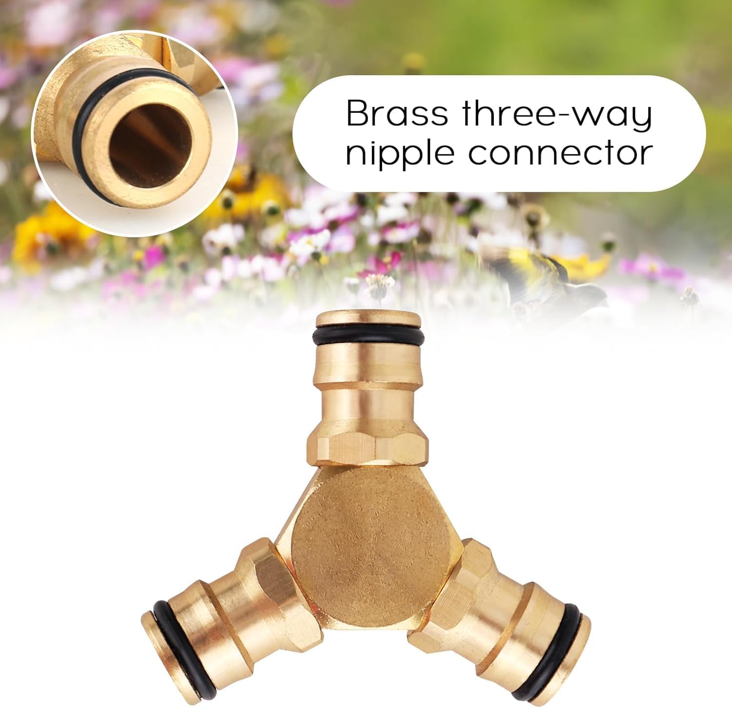 Thumbnail 4 de Wzzy Gurden Messing Y-Stück Abzweig-Satz für 13 mm/15 mm Wasserschläuche – Hozelock- und Gardena-kompatibel