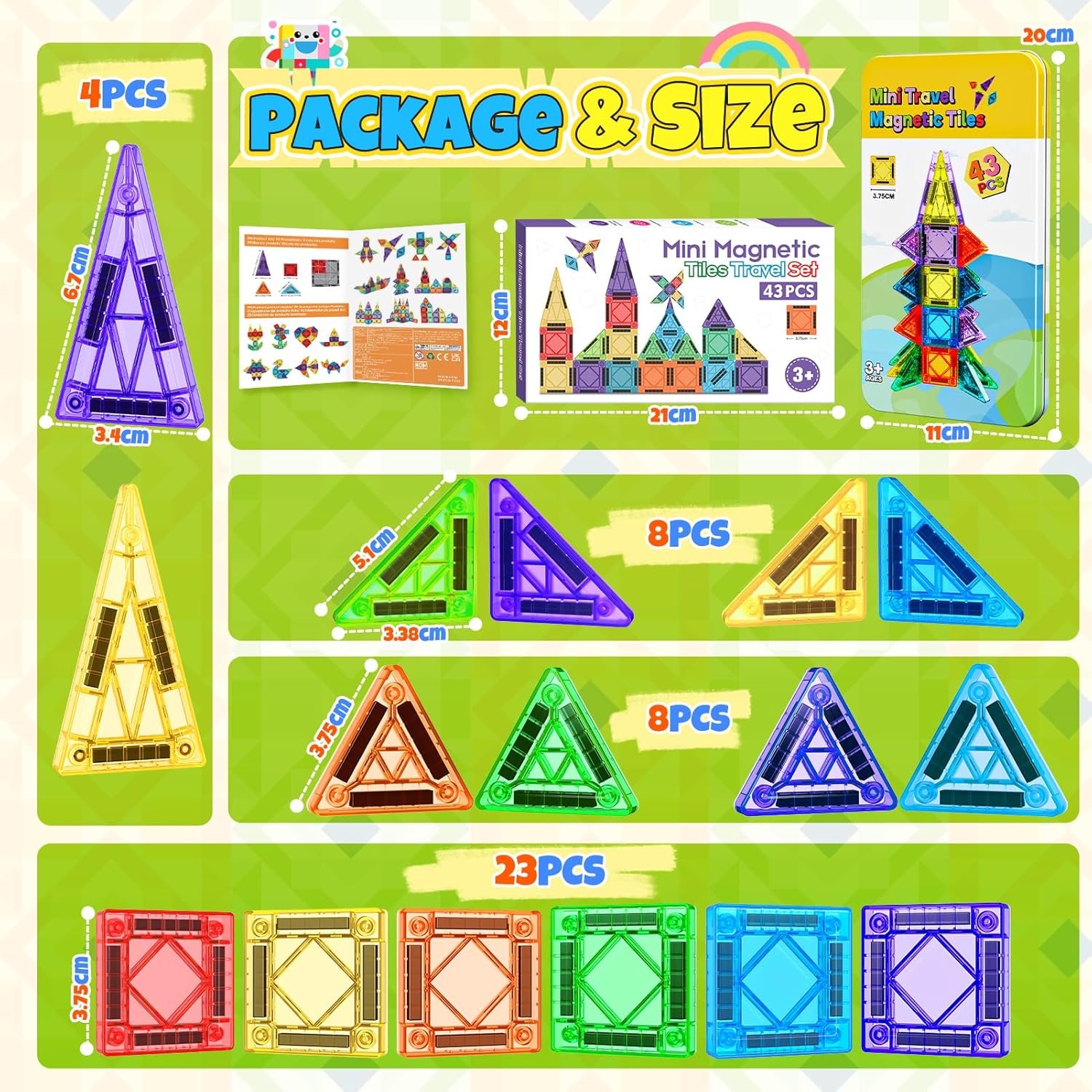 Thumbnail 5 de Mini Magnetische Bausteine 43‑teilig Reise‑Set 🎲