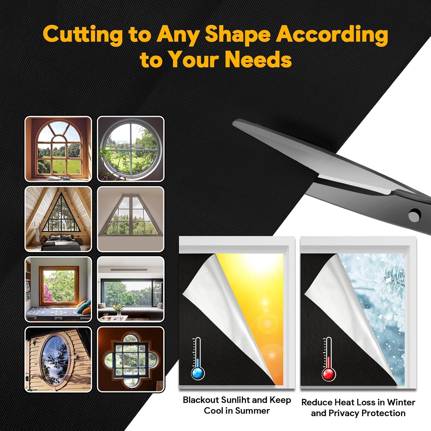 Thumbnail 6 de Vexyra Store Occultant sans Percage 300x145 cm — rideau thermique anti-chaleur 100% blackout