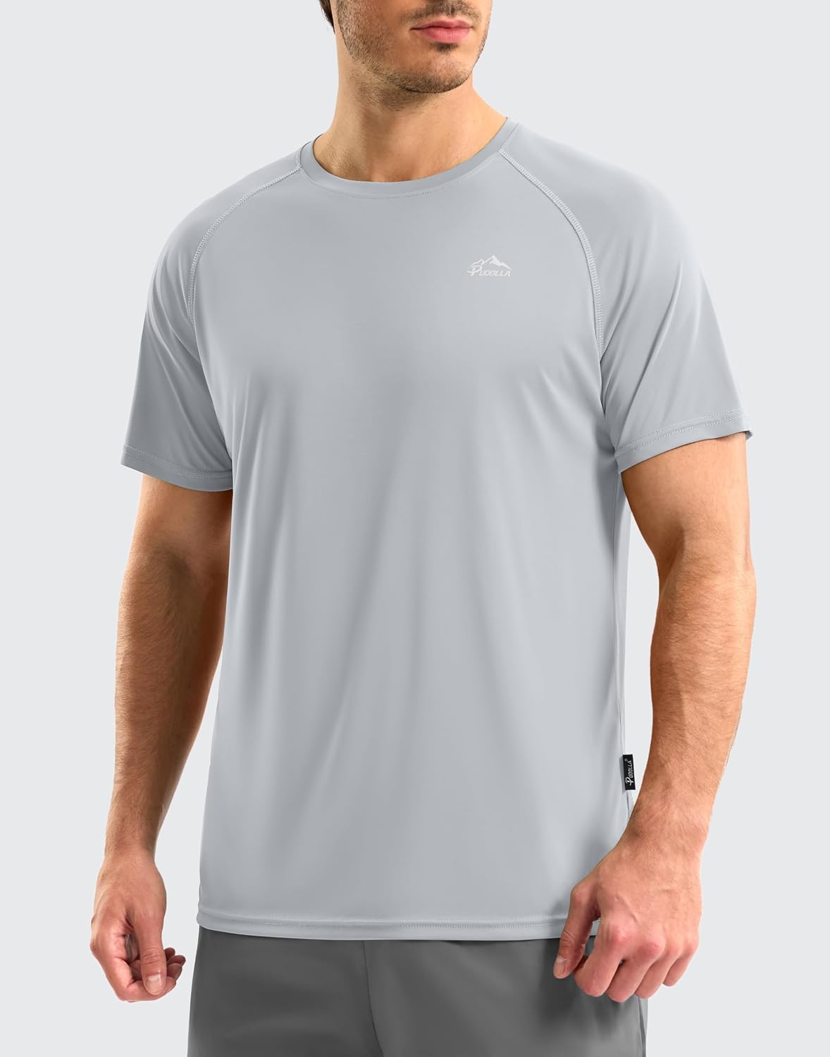 Detalle de Pudolla Men's Rashguard: UPF 50+ Sun Protection, Quick-Dry Short Sleeve Shirts