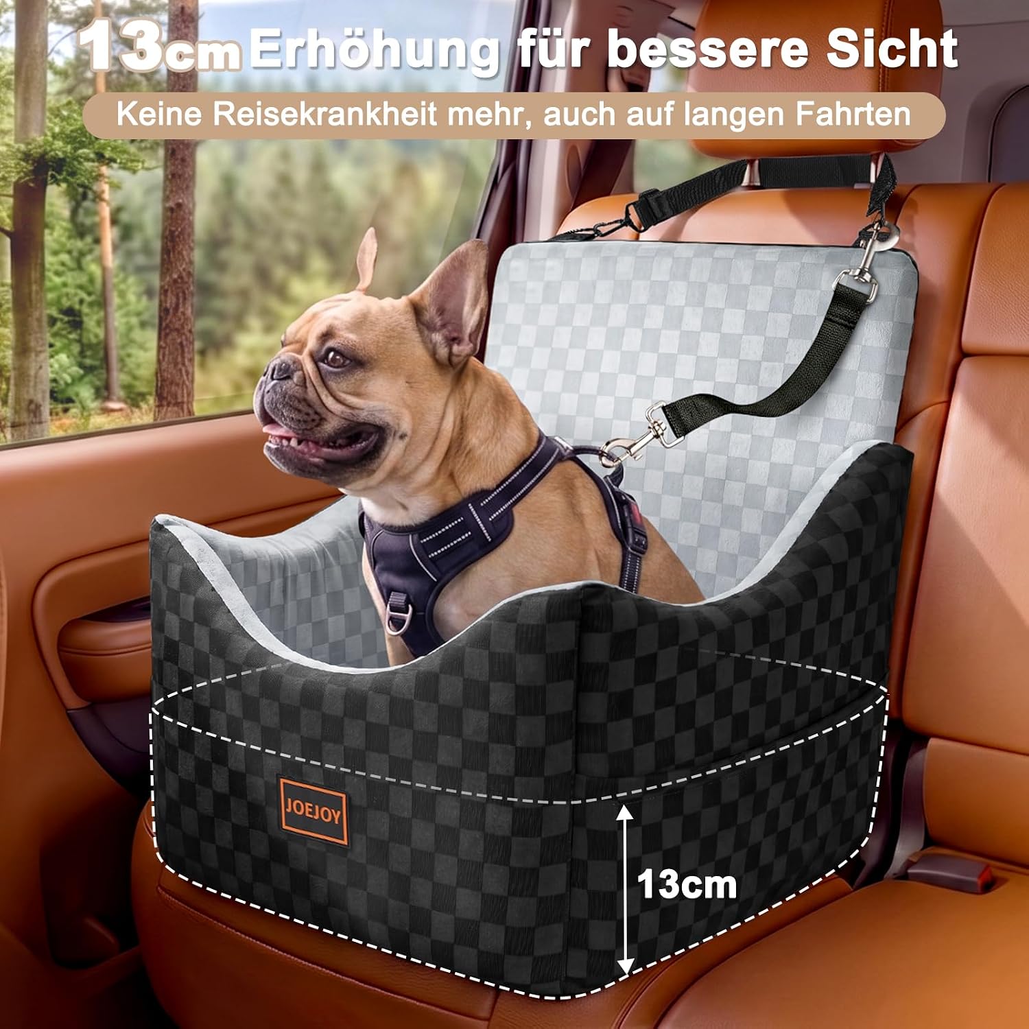 Detalle 1 de JOEJOY Hunde Autositz 12,7 cm Erhöhung