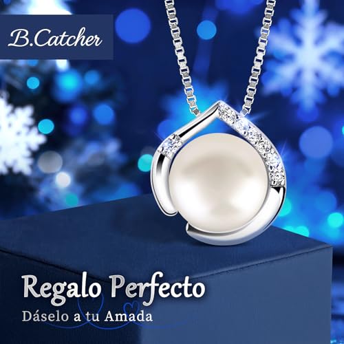 Thumbnail 2 de B.Catcher Collar de Perlas de Agua Dulce en Plata de Ley 925, 8 mm, 45 cm