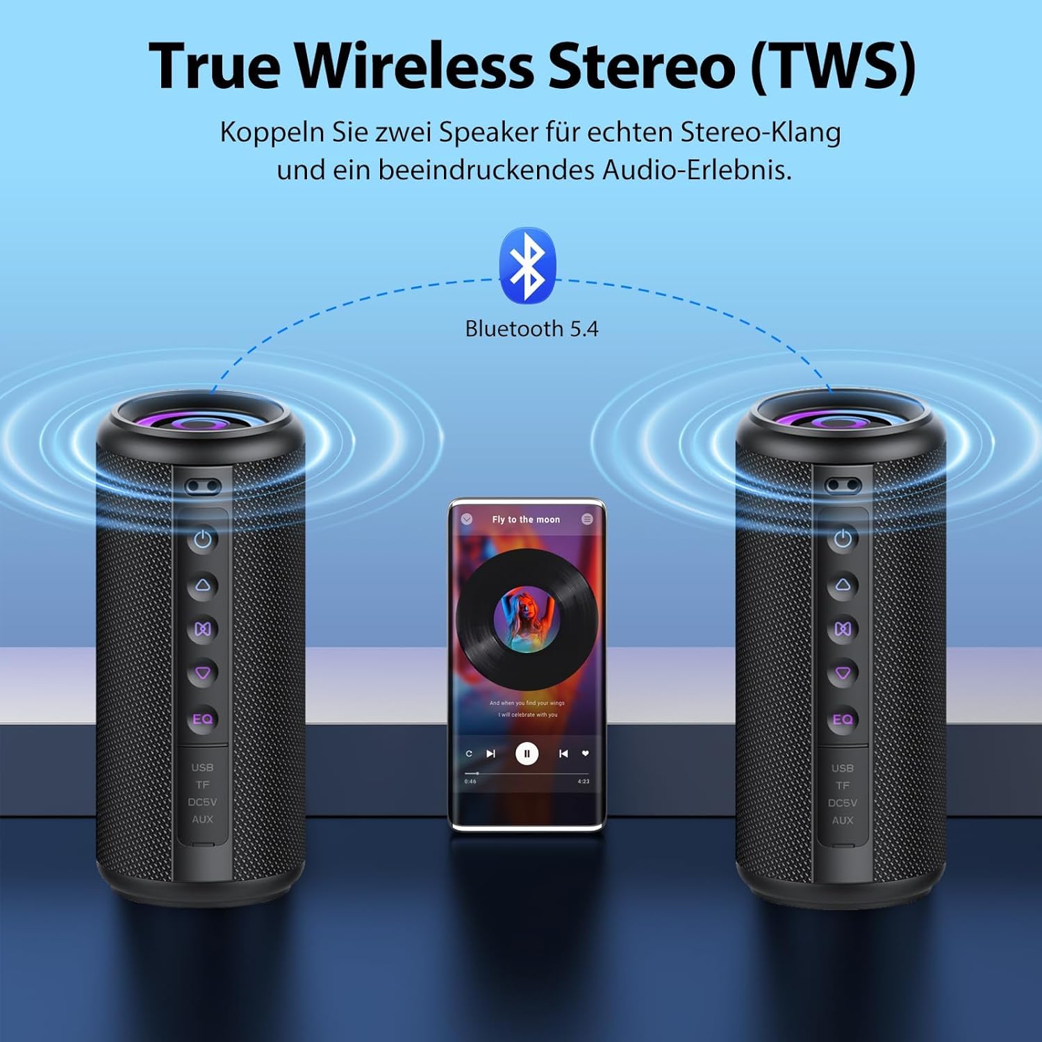 Thumbnail 3 de Bluetooth Lautsprecher 2026 Musikbox – IPX7, 360° Klang, 30h Akku, RGB Beleuchtung