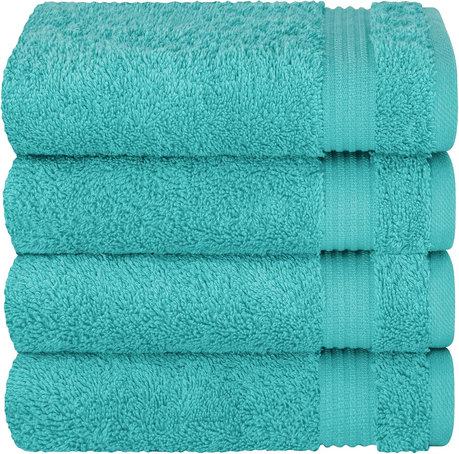 Detalle de Cotton Paradise Turkish Hand Towel Set — 4 Pack, 16 x 28, 100% Ring-Spun Cotton, 600 GSM, Turquoise