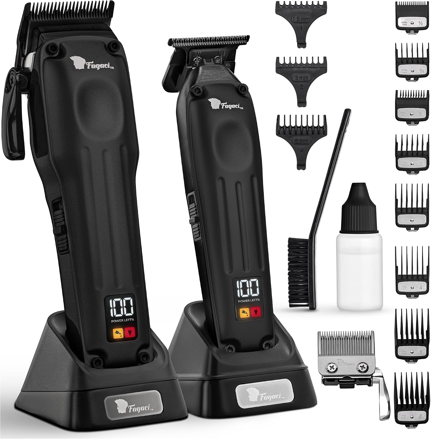 Detalle de Fagaci Tagliacapelli Uomo Professionale con Precisione Superiore – Lame ceramica/DLC, Motore brushless, 0 mm