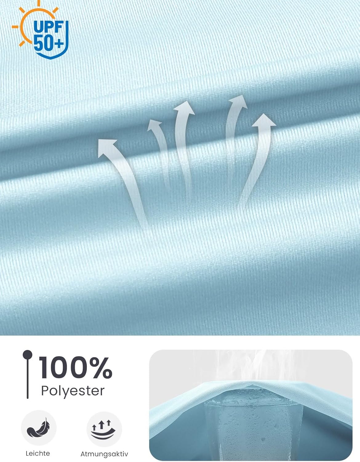 Detalle de Rdruko Funktionsshirt Herren – UV-Schutz, atmungsaktiv und vielseitig