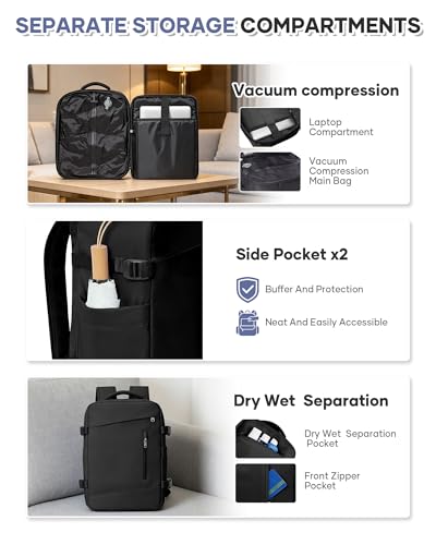 Detalle 2 de SZSYCN Zaino Sottovuoto da Viaggio con Pompa – 40x30x20 cm, compatibile Ryanair