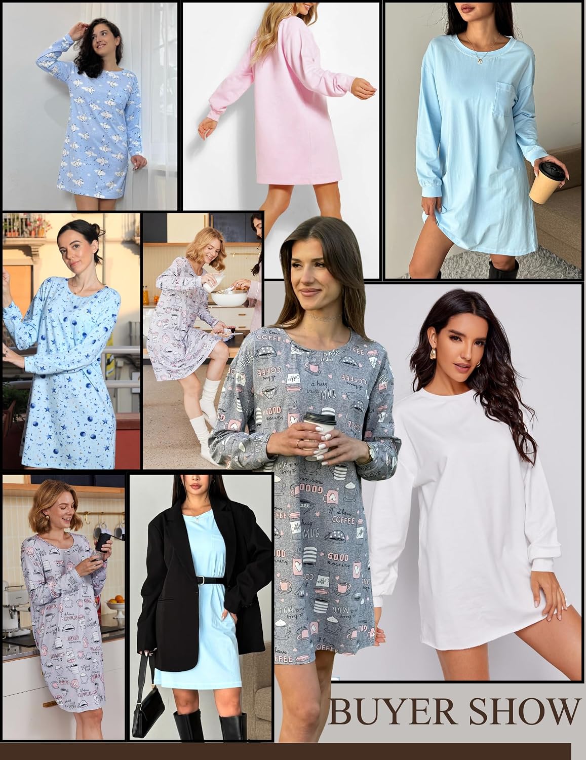 Detalle 1 de Ekouaer Women's Cotton Nightgown