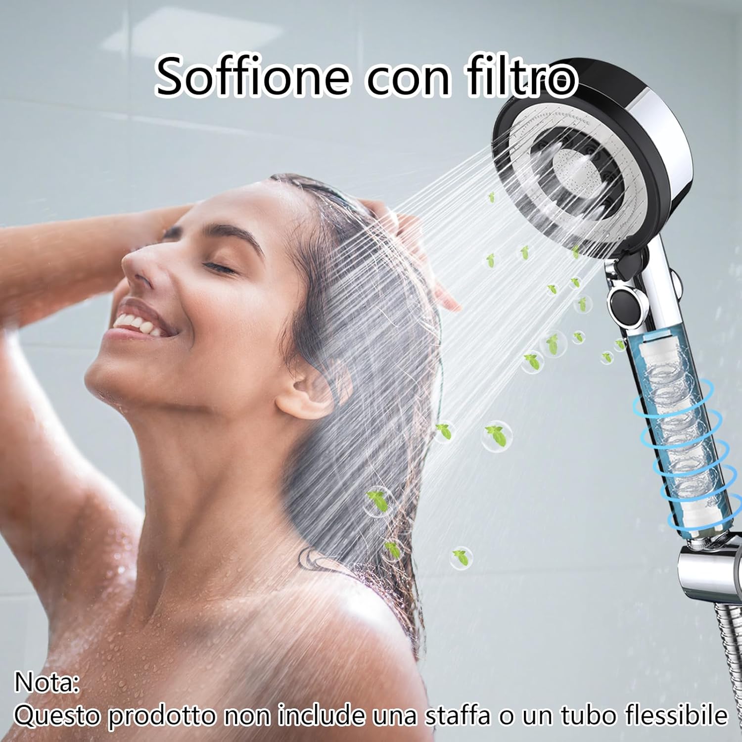 Detalle 2 de Nafall Soffione doccia ad alta pressione con filtro 5 modalità