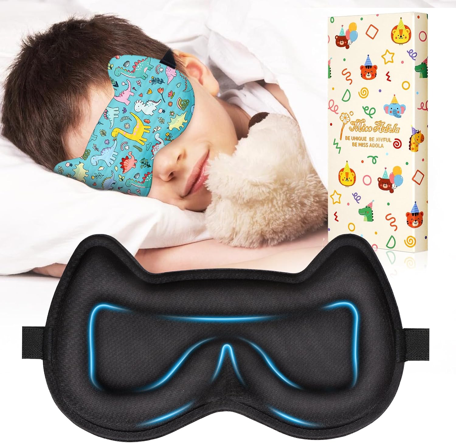 Thumbnail 6 de Miss Adola Kids Sleep Mask – 3D Contoured Cat-Ear Eye Mask with Adjustable Strap
