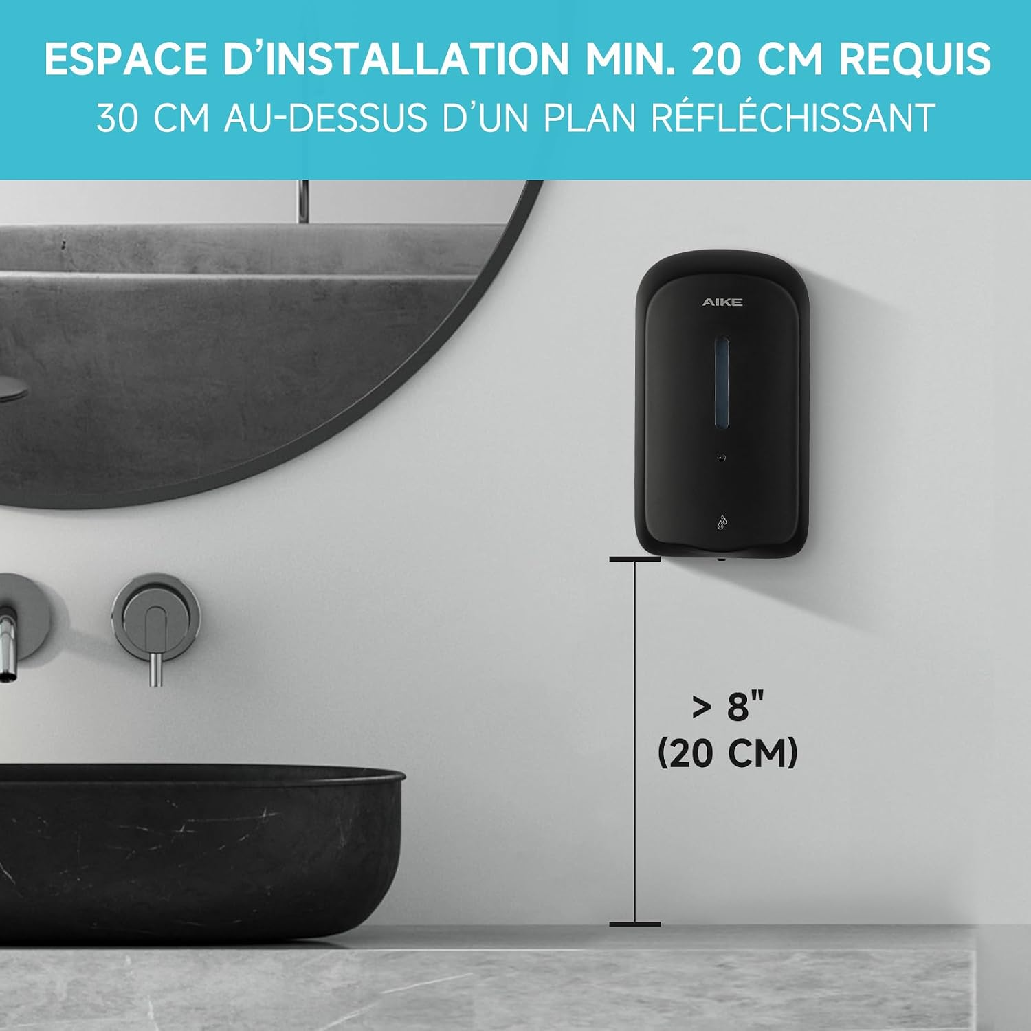 Detalle 2 de AIKE Distributeur de savon automatique 1000 ml