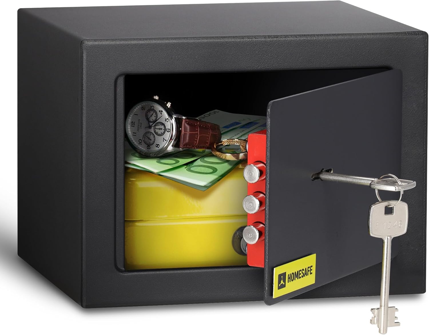 Detalle de HomeSafe HV15K: Cassaforte Piccola con Chiave per Casa o Ufficio