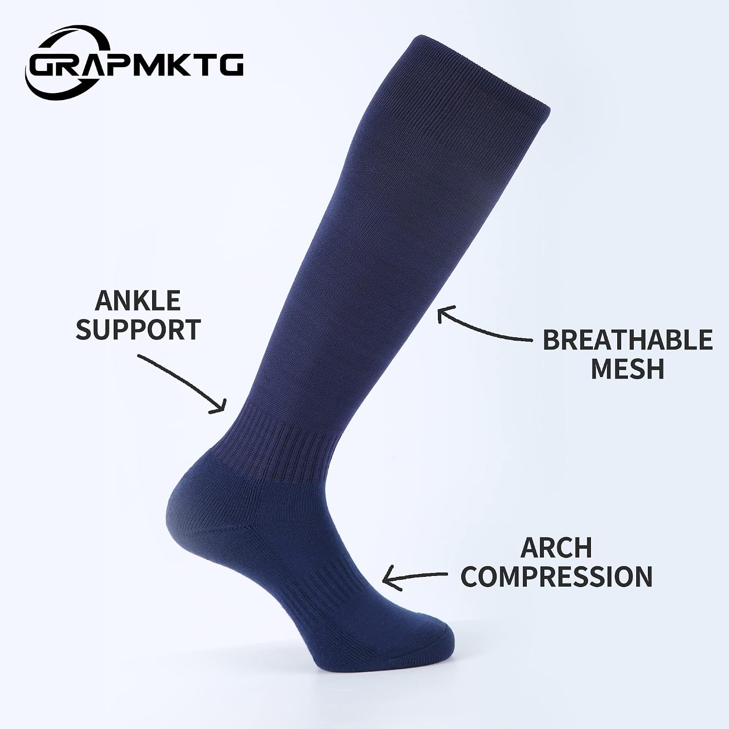 Detalle 2 de GRAPMKTG Knee-High Sports Socks 3-Pack