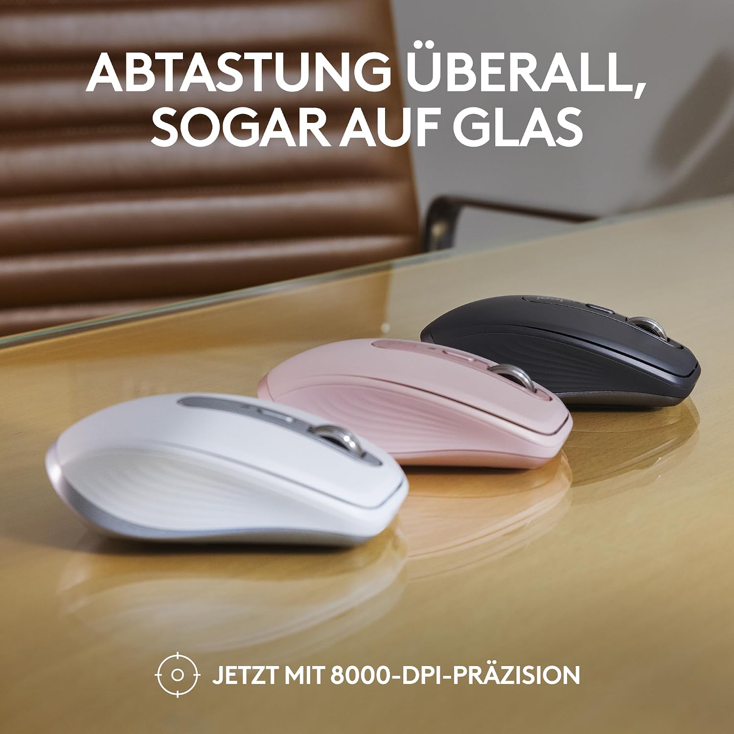 Detalle 2 de Logitech MX Anywhere 3S Compact Kabellose Maus (Graphit) – Präzise Mobilität mit 8K DPI Sensor