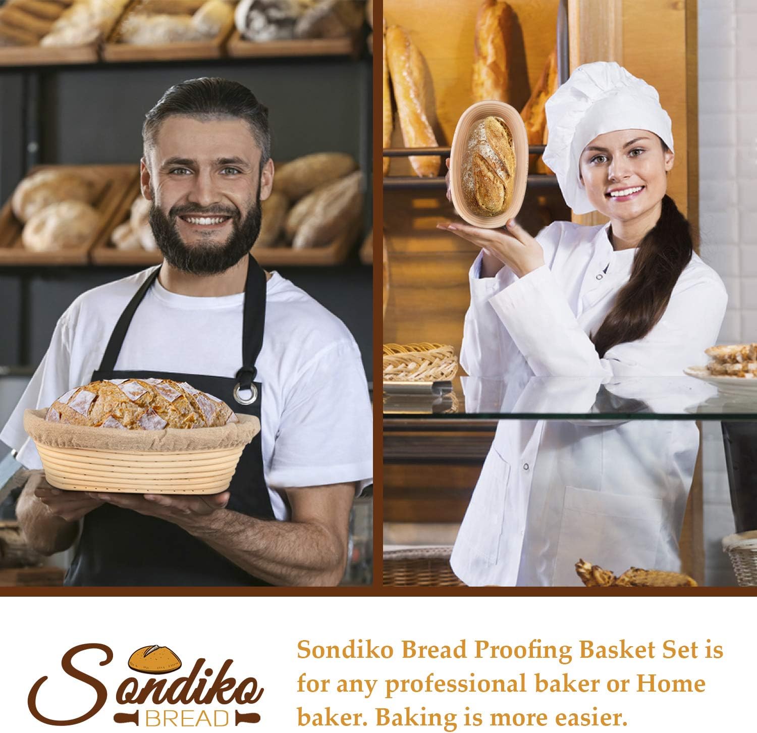 Thumbnail 4 de Sondiko Oval Sourdough Proofing Basket 2-pack 🥖