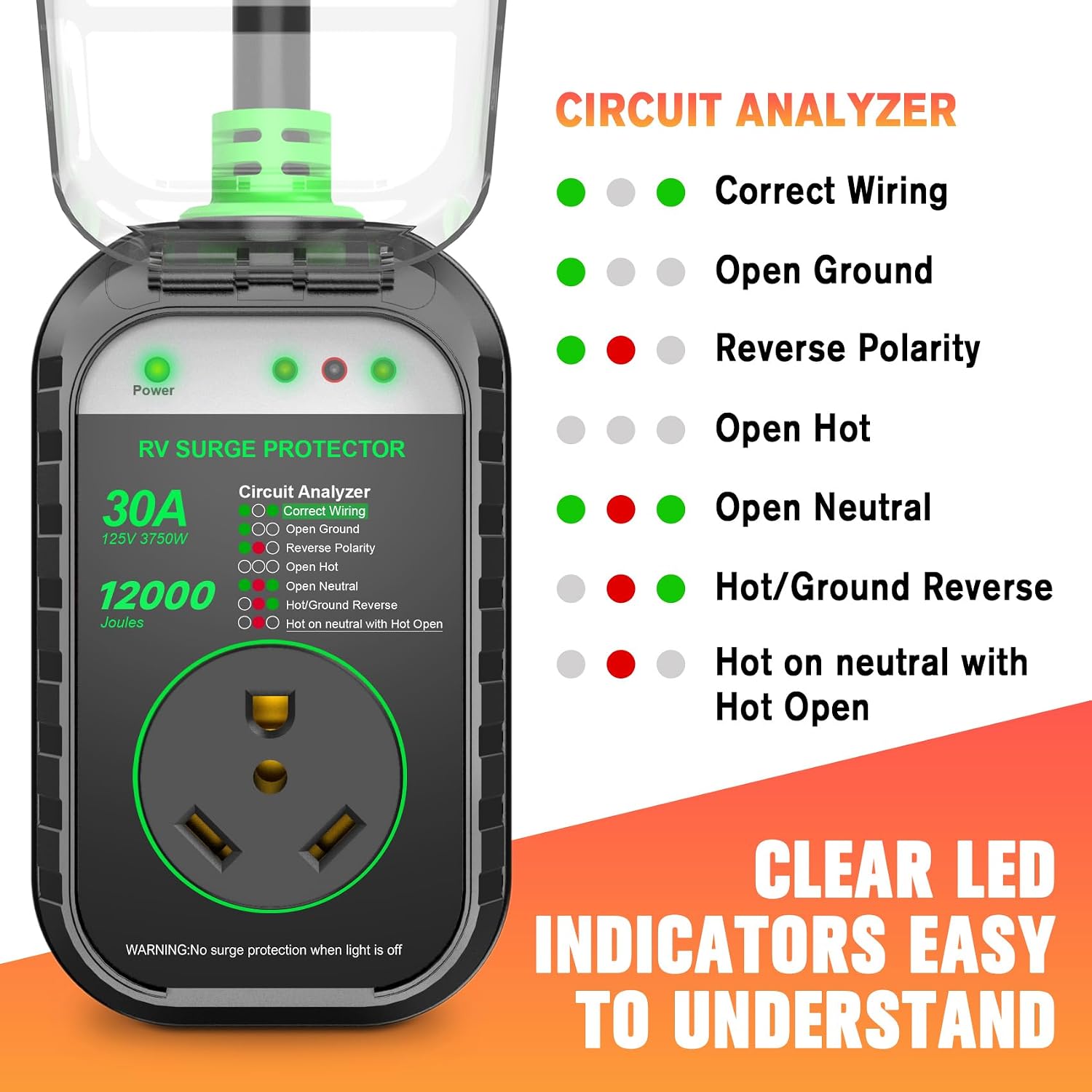Thumbnail 3 de GEARGO 30 Amp RV Surge Protector with Circuit Analyzer (2026 Upgrade)