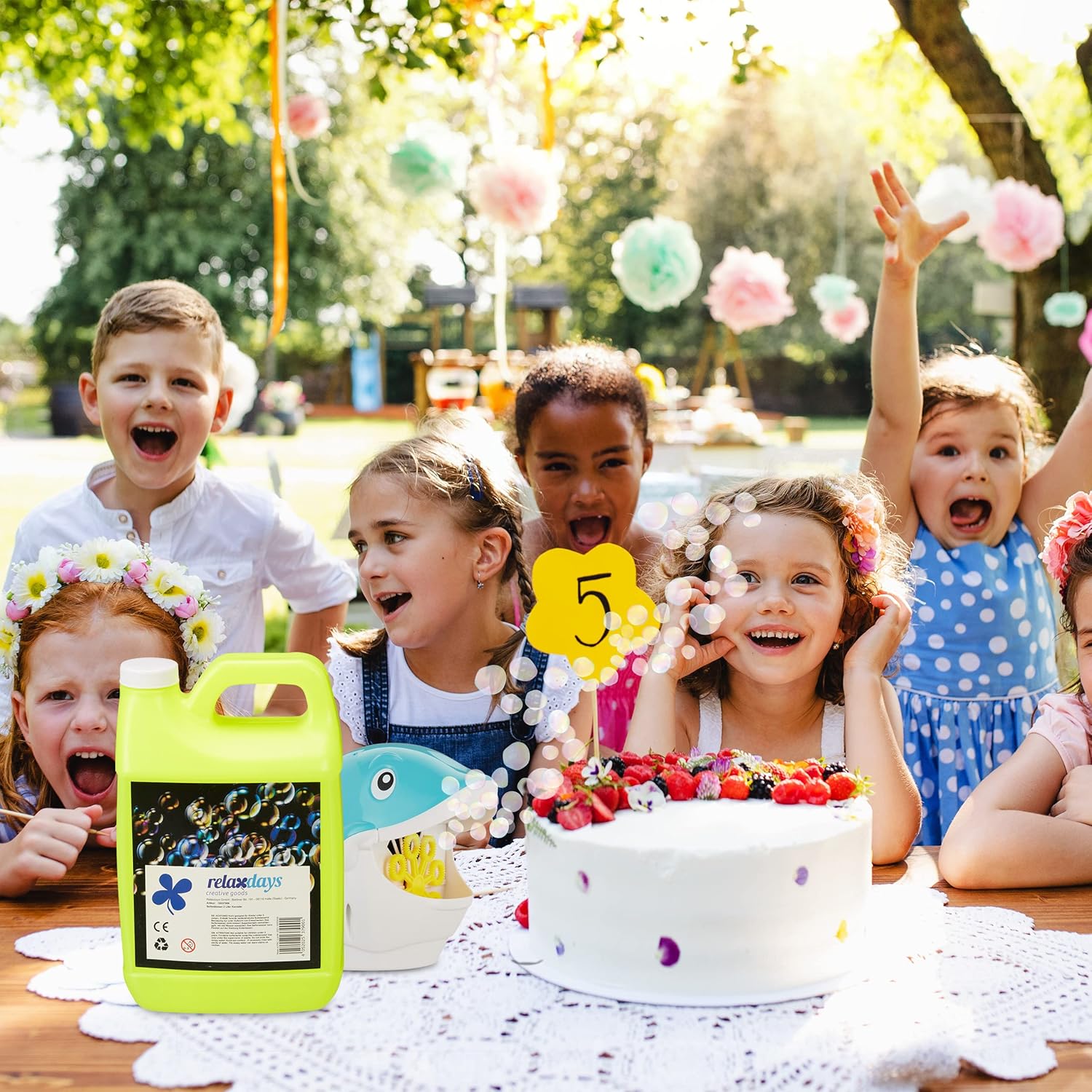 Thumbnail 1 de Relaxdays Bidon solution à bulles 2 L pour fête 🎈