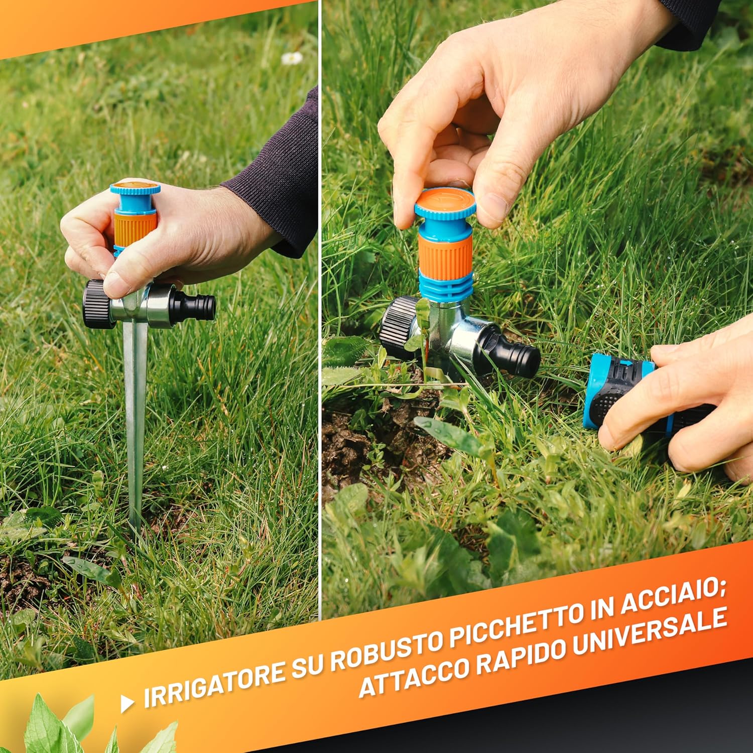 Thumbnail 6 de Irrigatore Giardino Circolare su Picchetto GRÜNTEK: regolabile in settori da 5° a 360° per prato e giardino
