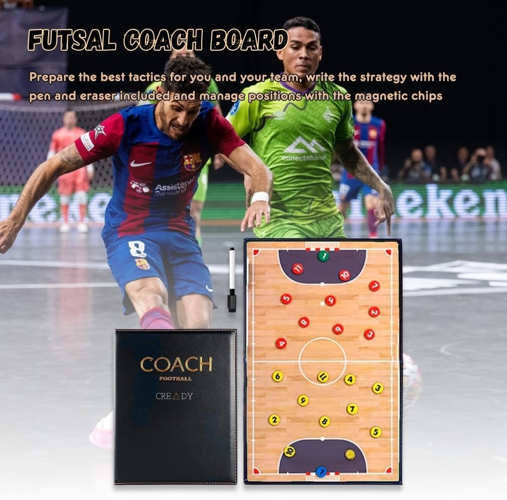 Thumbnail 1 de CREADY fotbollstränartavla med 24 magnetiska markörer och whiteboardyta