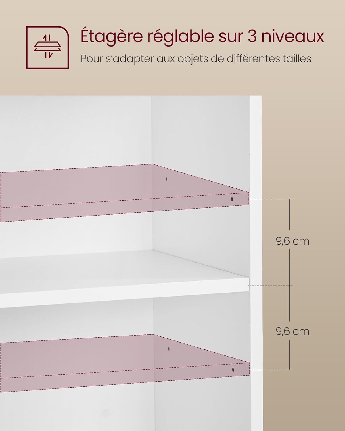 Thumbnail 4 de Vasagle CUSTOS Collection : lot de 2 tables de chevet avec compartiments ouverts et étagère réglable
