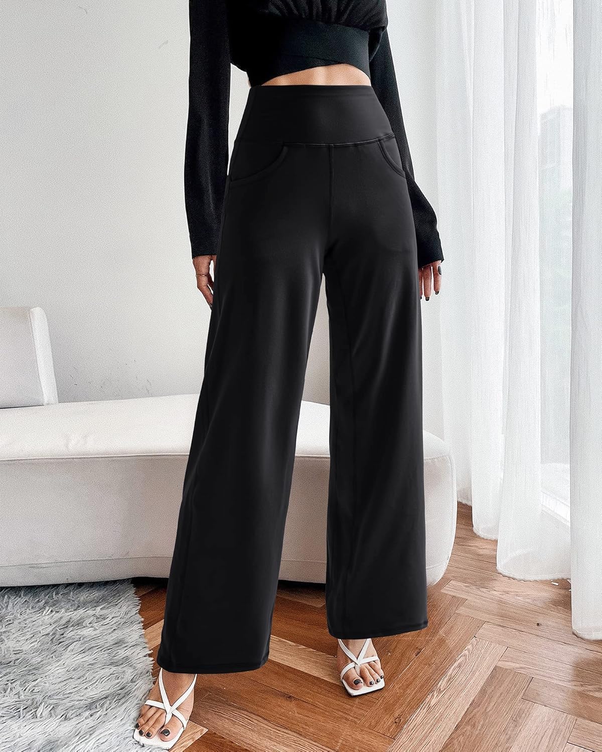 Thumbnail 2 de Promover Activewear-Hosen für Damen mit Taschen – Hoch taillierte Jogginghose mit Bauchkontrolle und weitem Bein