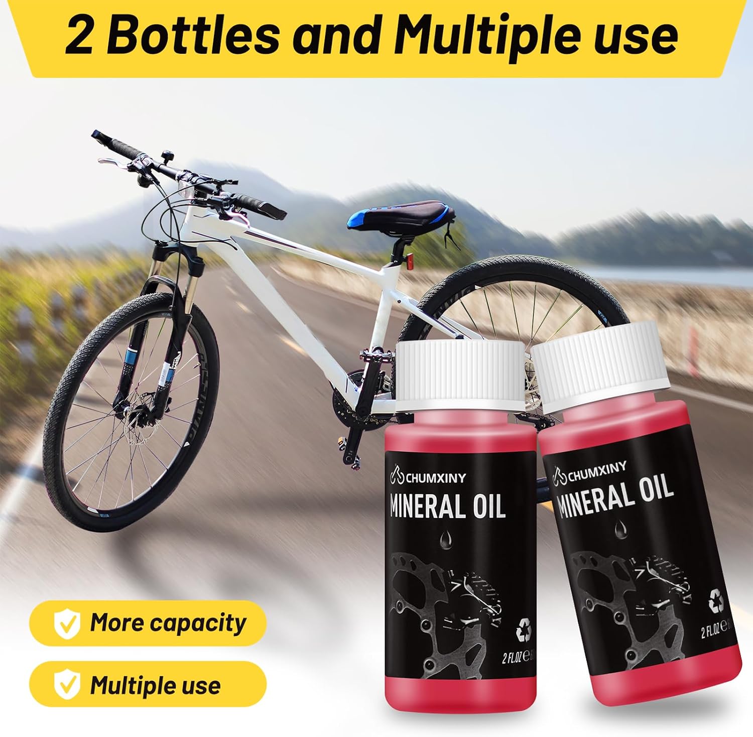 Detalle de CHUMXINY Brake Bleed Kit for Shimano, TEKTRO, MAGURA – 120ml Mineral Brake Fluid Included