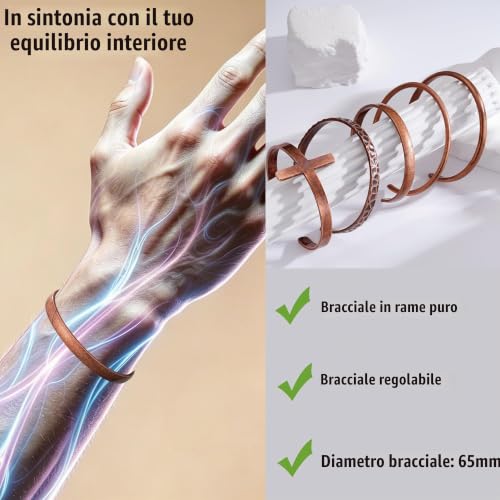 Detalle de Aretas bracciale in rame puro