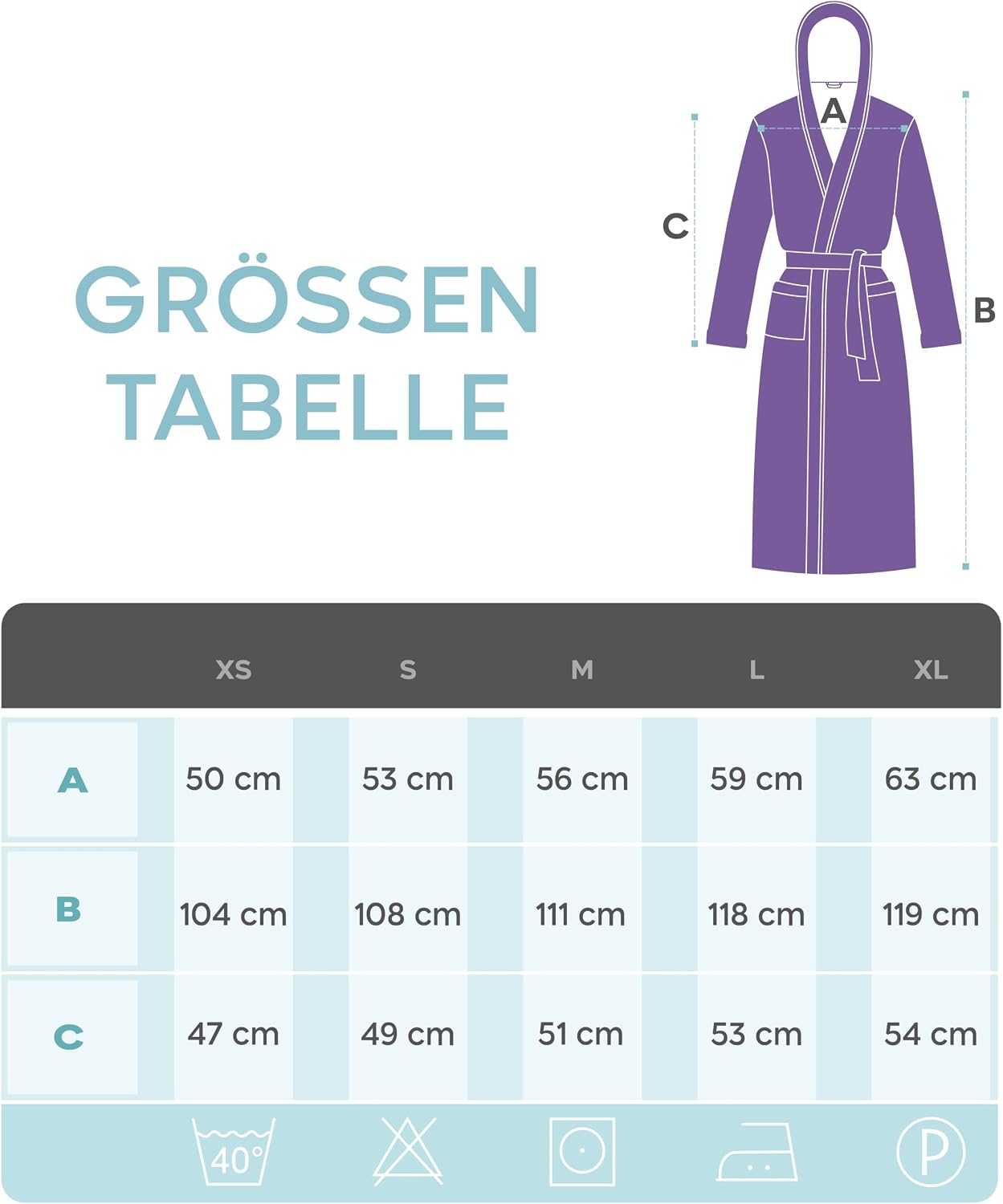 Detalle de Twinzen Bademantel Damen mit Kapuze aus 100% Baumwolle (OEKO-TEX®), XS–XL