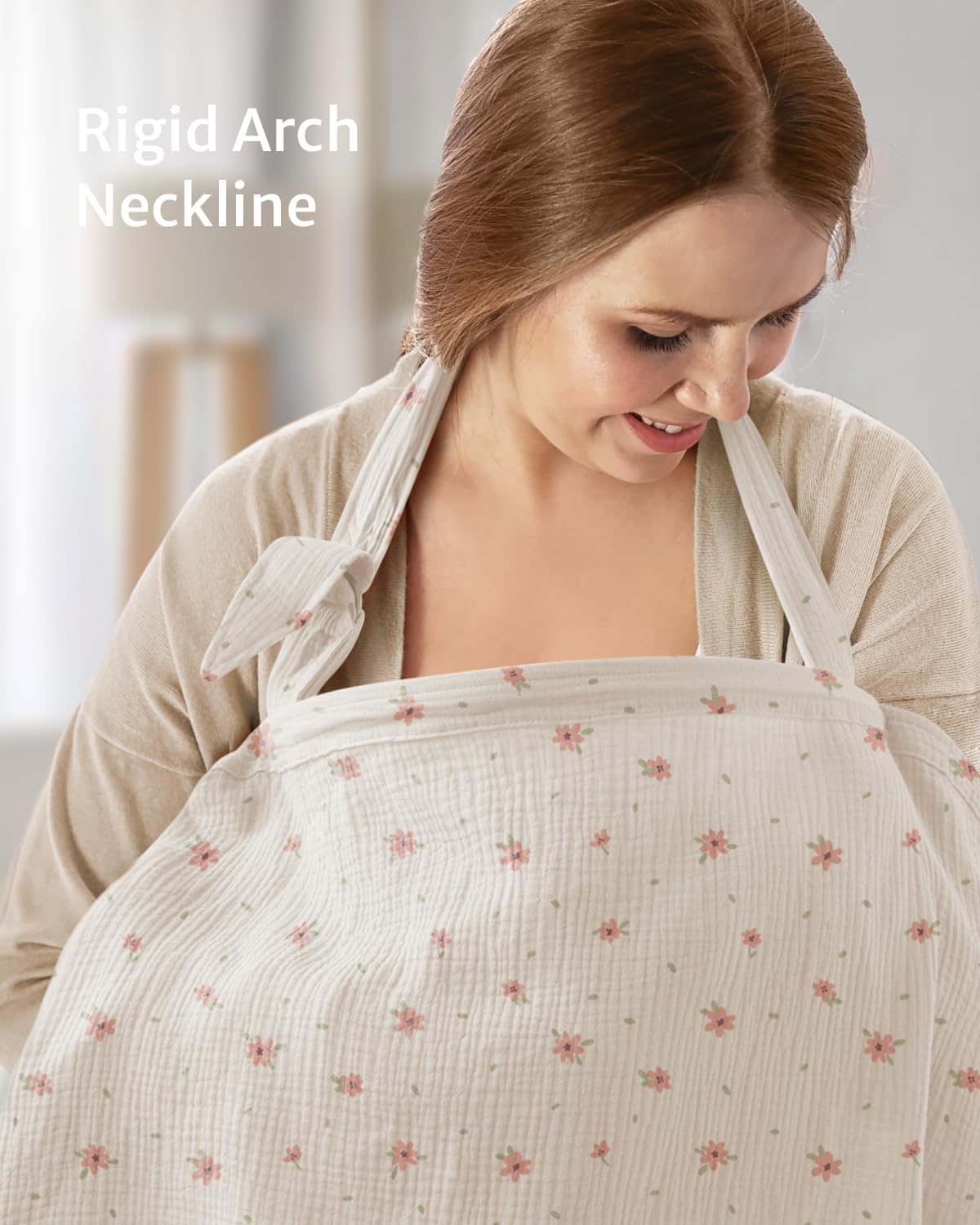 Thumbnail 3 de Blissful Diary Muslin Nursing Cover (Pink Floral) – Breathable and Private On-the-Go