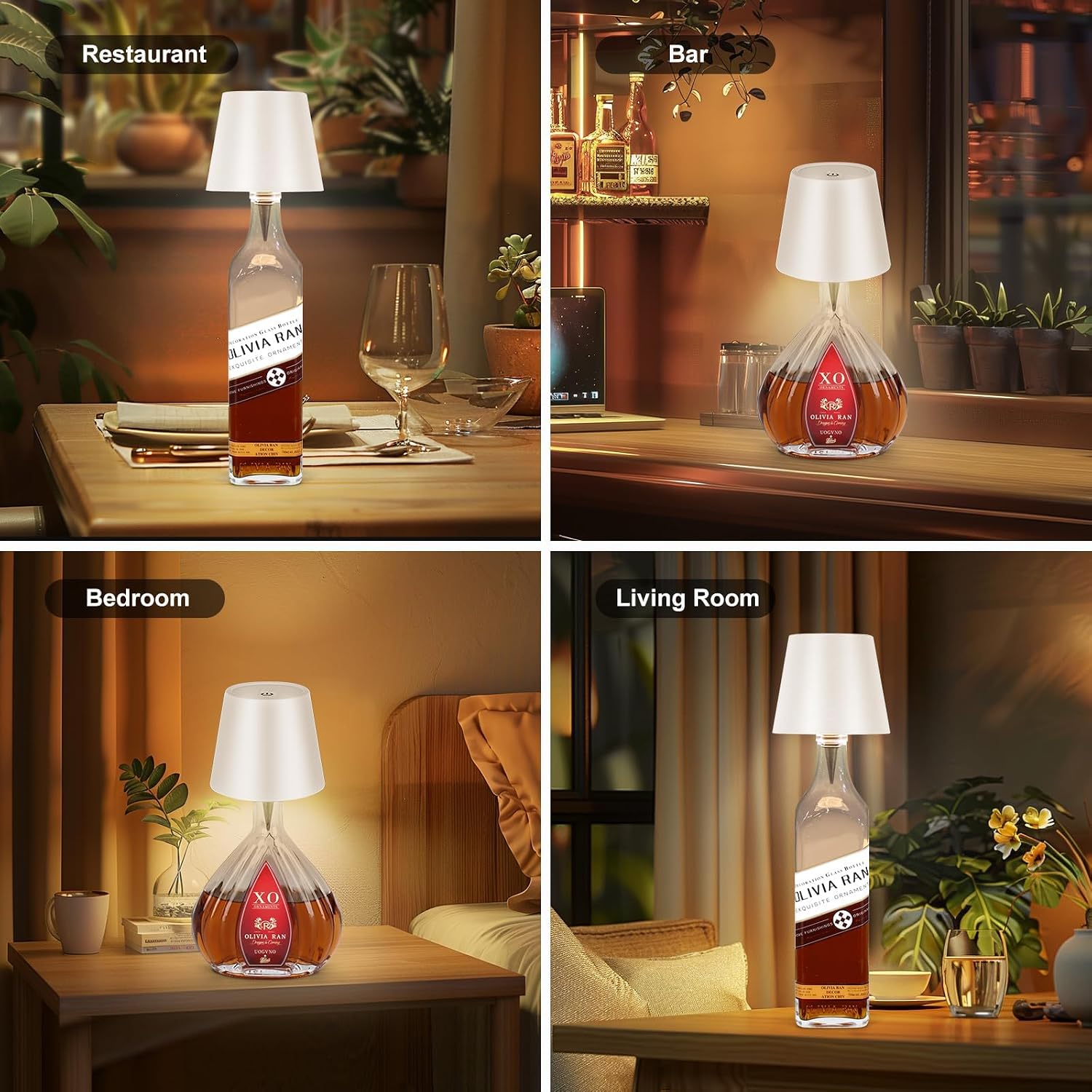 Thumbnail 6 de Mebaraul JP001-RG01 2-Pack Rechargeable Bottle Lamps with 3 Color Temperatures