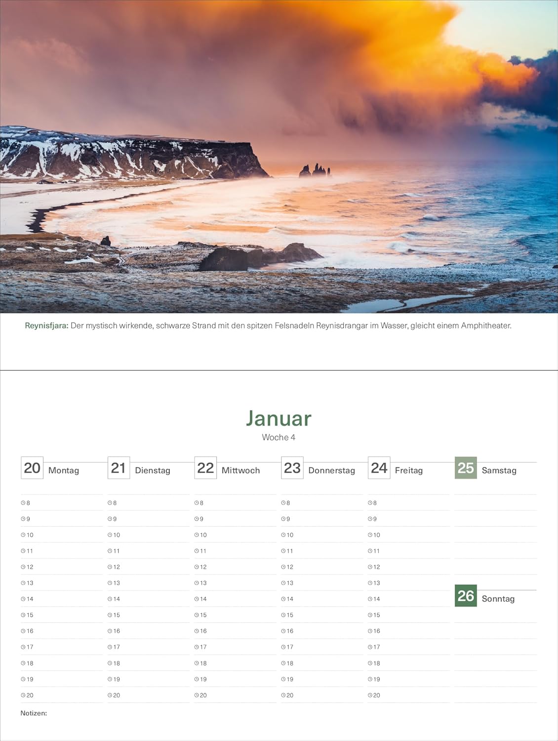 Detalle de Island - KUNTH Tischkalender 2025: Wochenkalender mit faszinierenden Fotomotiven