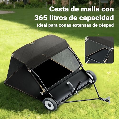 Thumbnail 4 de Wiltec Barredora de césped 105 cm de ancho de barrido con tolva de 365 l para tractor de conducción
