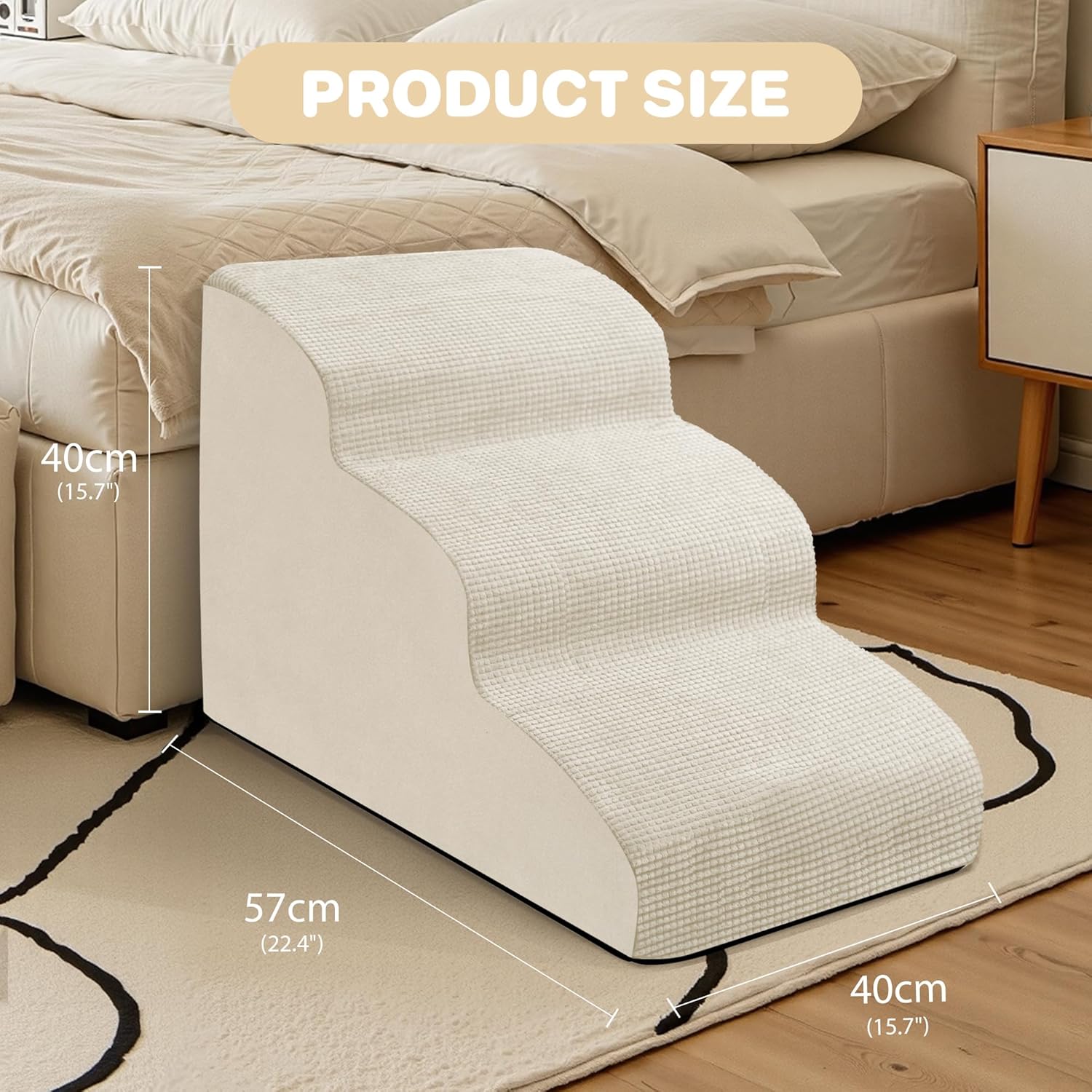 Thumbnail 1 de Dog Ramp 3 Steps Straw Yellow pet stairs