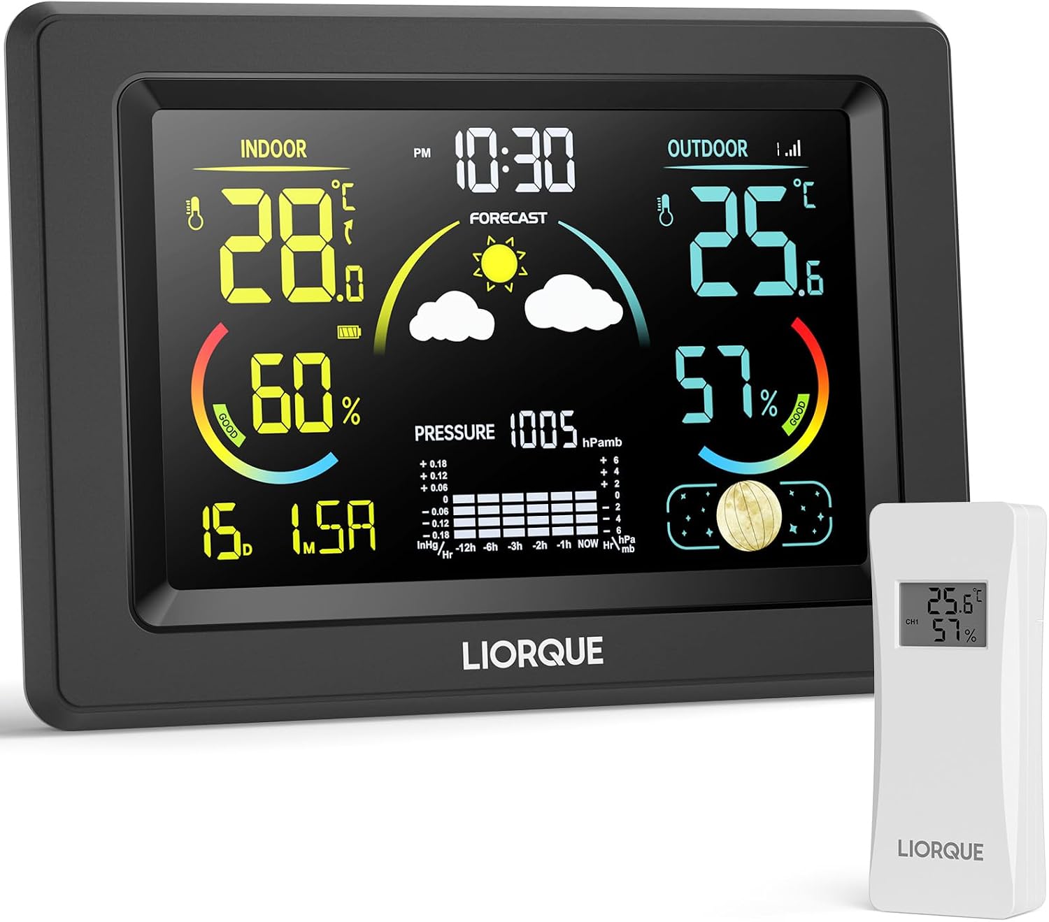 Detalle de LIORQUE Weather Station with Outdoor Sensor