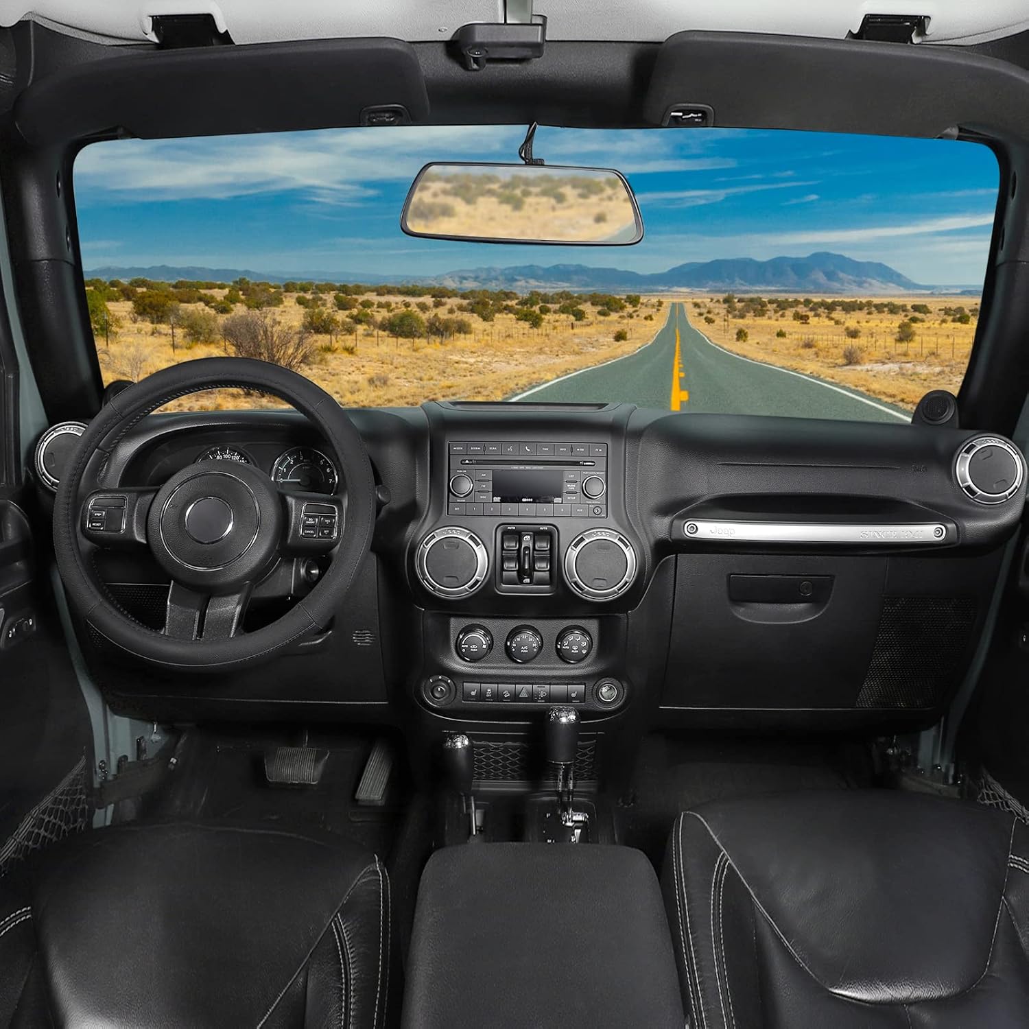 Detalle 2 de SEG Direct Microfiber Leather Steering Wheel Cover (Black) for 15.5–16 in Wheels