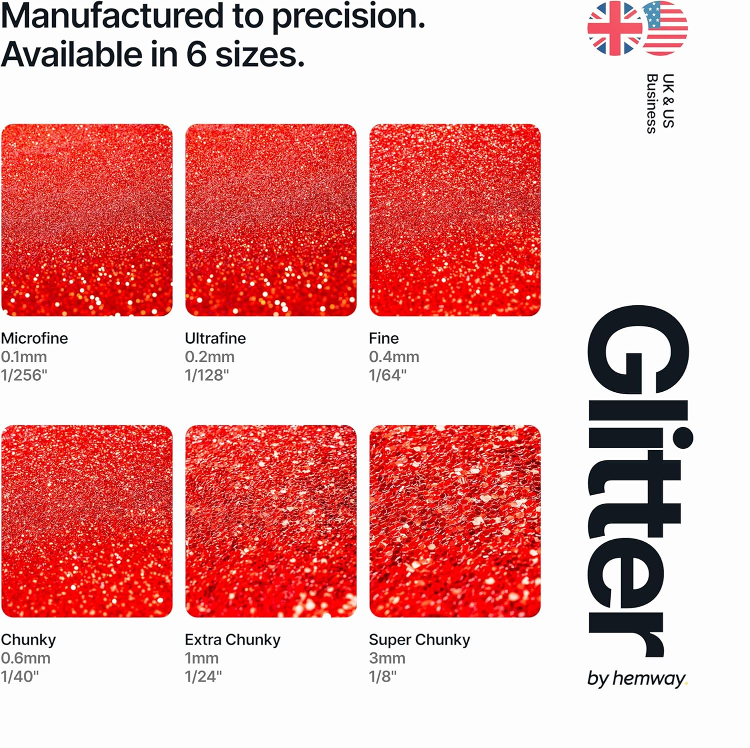 Thumbnail 5 de Hemway Ultra Sparkle Glitter Red 100g – multipurpose glitter for arts, makeup, nails & card making