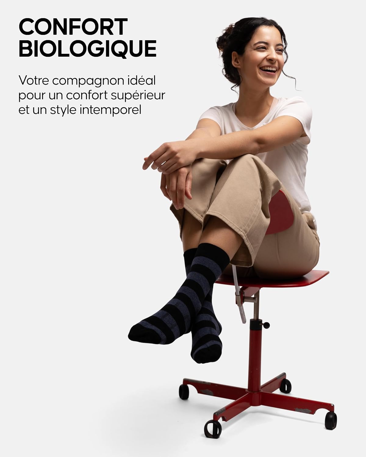 Detalle de Danish Endurance – Chaussettes en coton premium respirantes (6 paires)