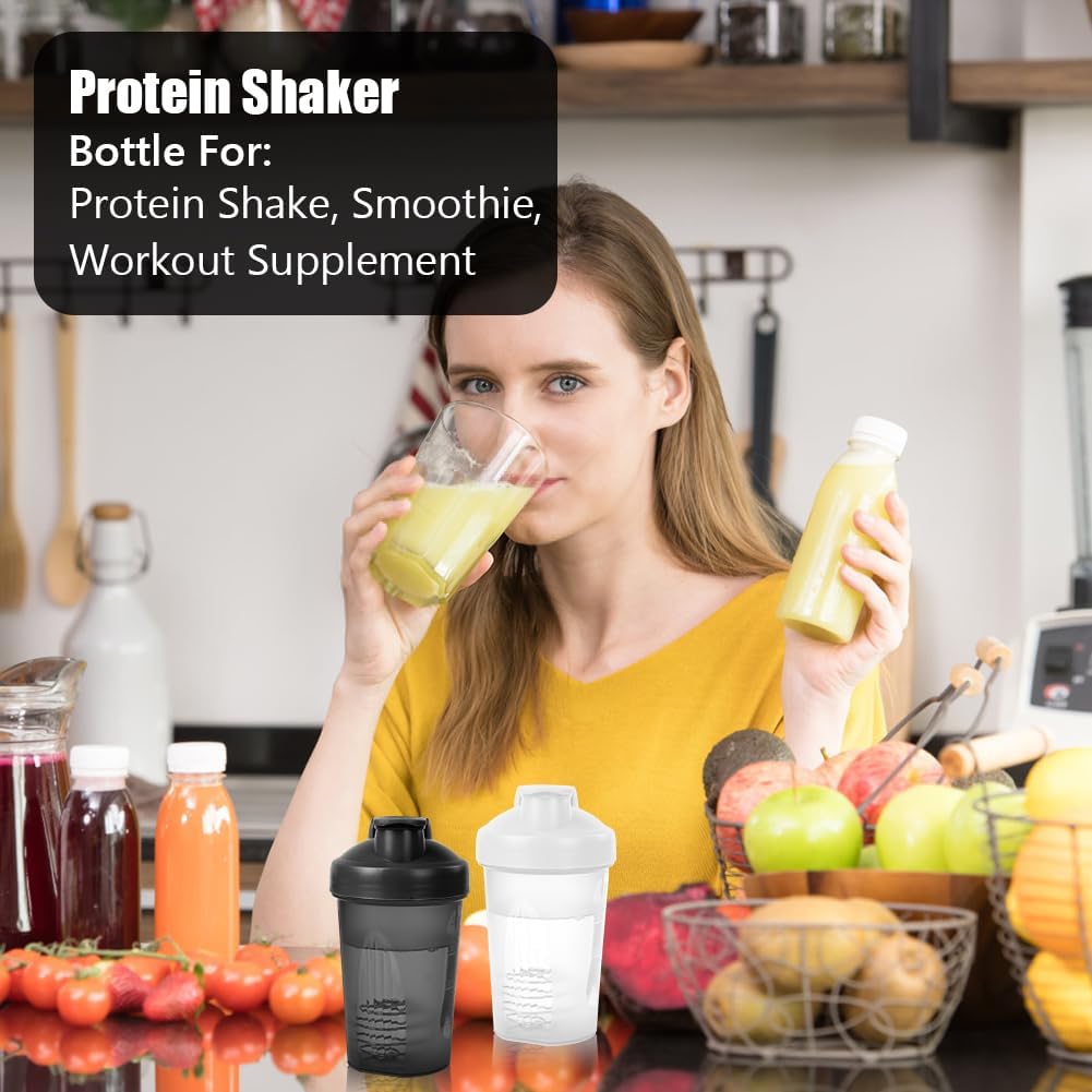 Thumbnail 5 de AOGOE 400ml Protein Shaker Bottles (2-pack) with Stainless Steel Mixing Ball — Leakproof BPA-free flip-top