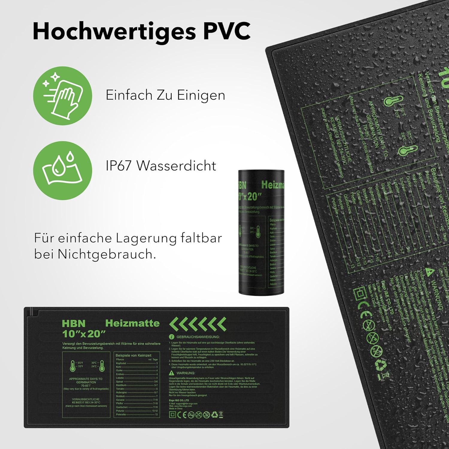Detalle 2 de HBN Heizmatte 2er Set 17,5 W für Anzucht