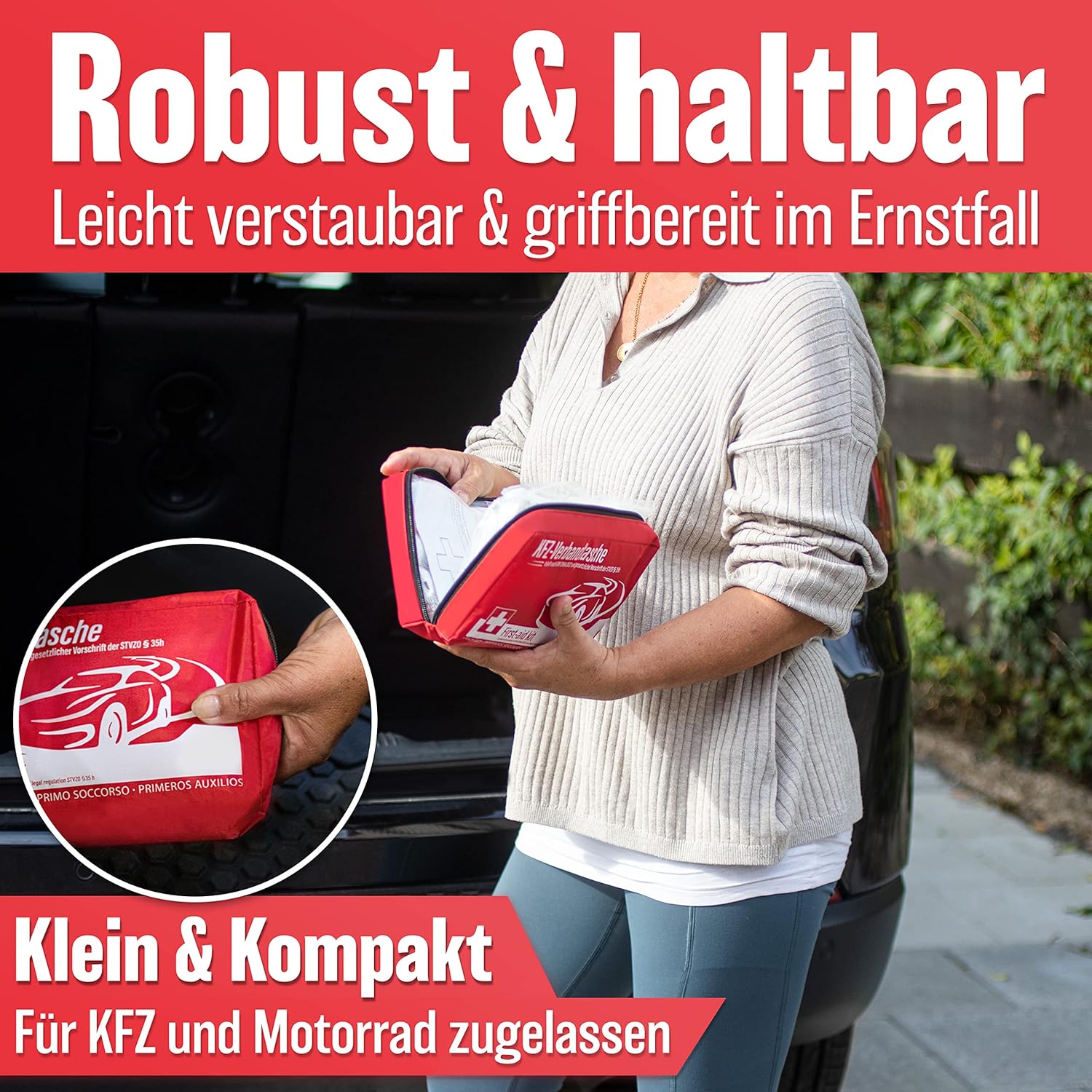 Detalle de HELDENWERK KFZ Verbandstasche DIN 13164:2022 Erste Hilfe Set 🚑