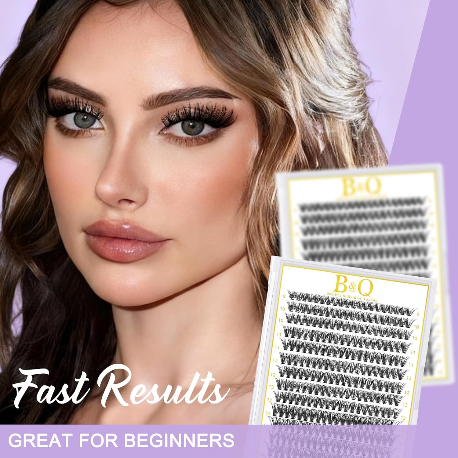 Thumbnail 6 de B&Q Lash Clusters 280PCS Natural Eyelash Clusters (40D, D 9–16mm) for DIY Lash Extensions