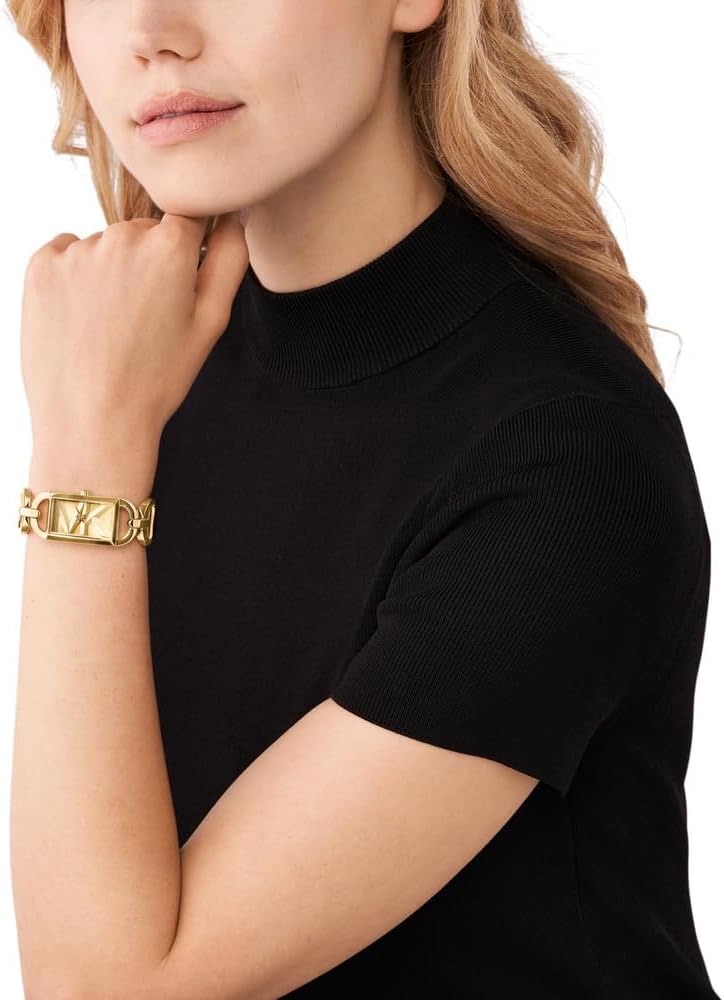 Detalle de Michael Kors Orologio Empire da donna in acciaio inox, cassa rettangolare e movimento al quarzo