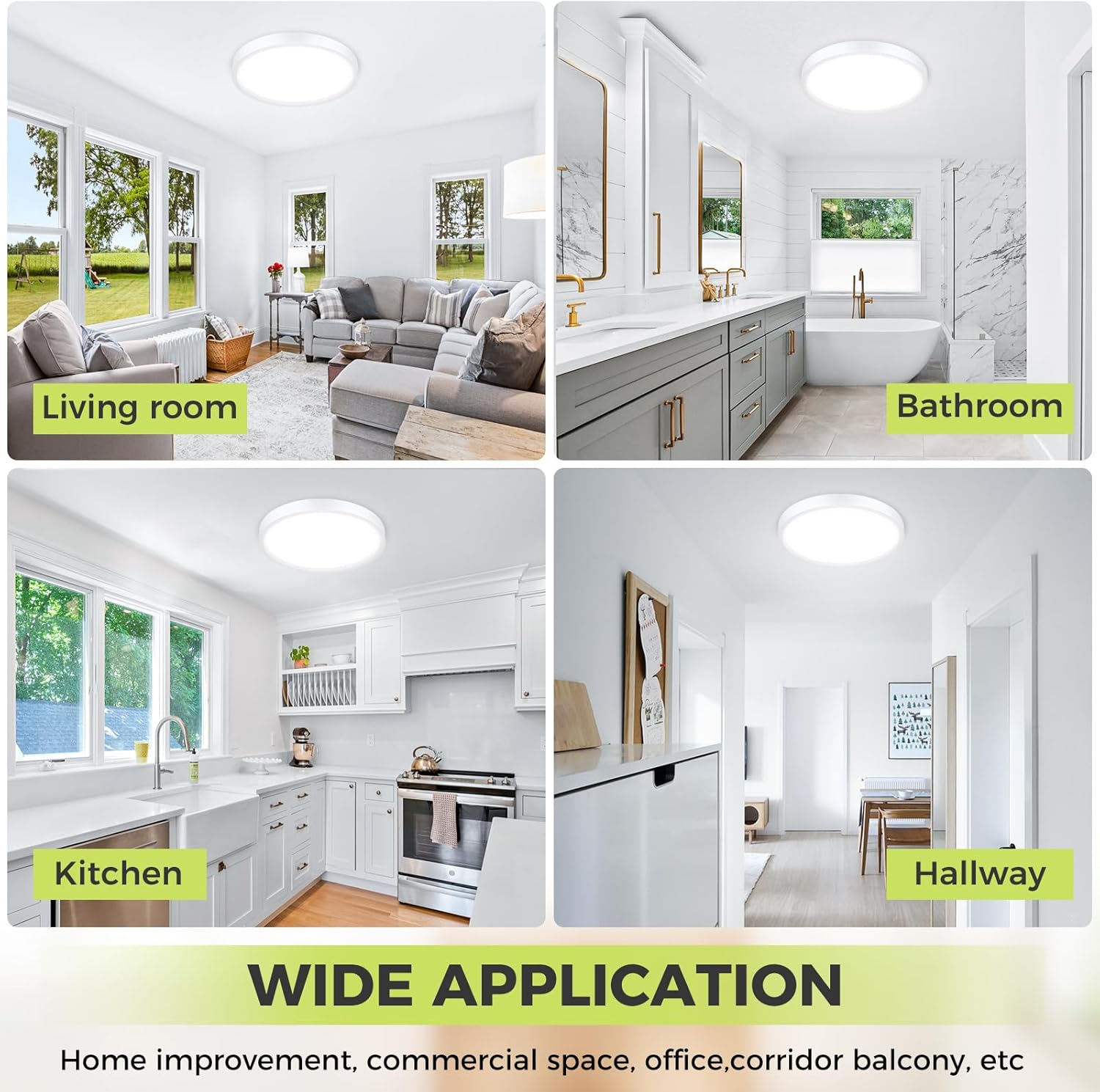 Thumbnail 6 de hepside LED Ceiling Light (3 colour temperatures) – IP54 waterproof flush bathroom ceiling lamp